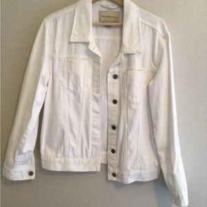 Anthropology Pilcro And The Letterpress white denim jacketcket size medium